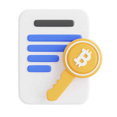 Bitcoin Key Agreement  3D Icon