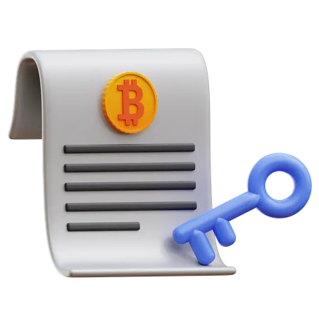 Bitcoin Key Agreement 3D Illustration