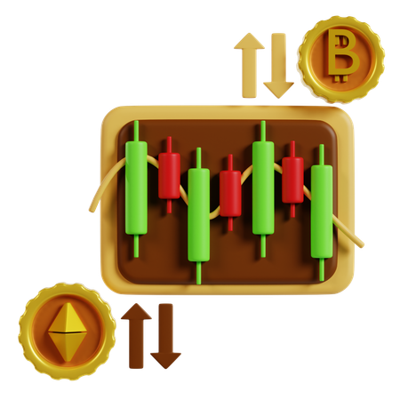 Schnittstelle für den Handel mit Bitcoin-Kryptowährungen  3D Icon