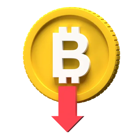 Bitcoin-Kurs gesunken  3D Illustration