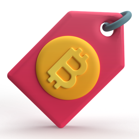 Bitcoin Label  3D Icon