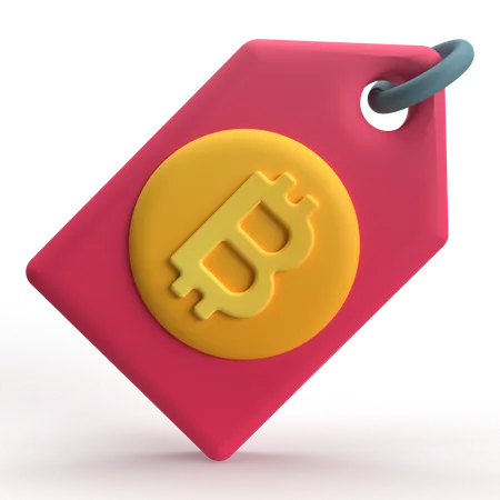 Bitcoin Label  3D Icon