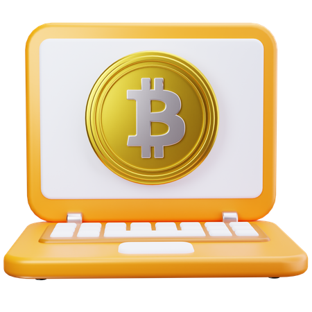 Portátil bitcoin  3D Icon