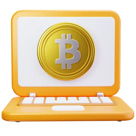 Portátil bitcoin  3D Icon
