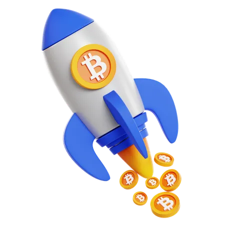 Bitcoin launch  3D Icon
