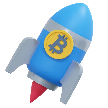 Bitcoin To The Moon 3 D Crypto Icon Illustration 3D Icon