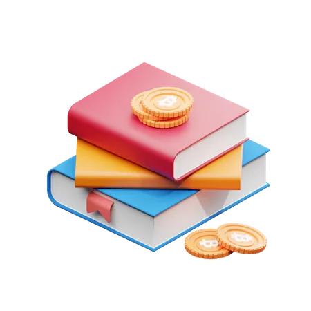 Bitcoin-Lehrbuch  3D Illustration