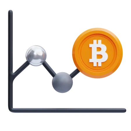 Bitcoin Line Chart  3D Icon