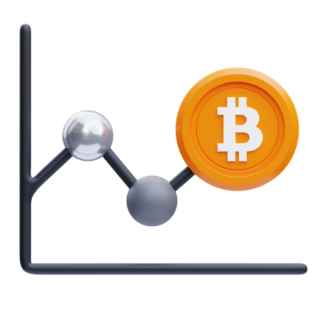 Bitcoin-Liniendiagramm  3D Icon