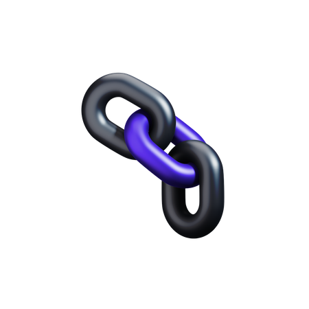 Bitcoin link  3D Illustration