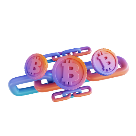 Bitcoin link 3D Illustration