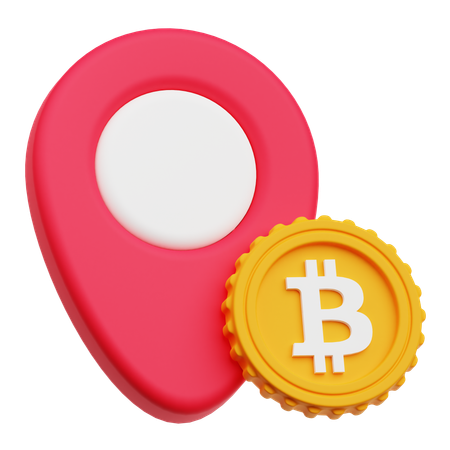 Localização do bitcoin  3D Icon