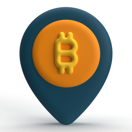 Bitcoin Location  3D Icon