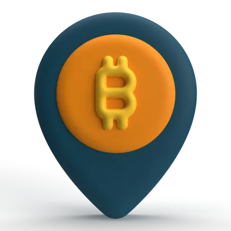 Bitcoin Location  3D Icon