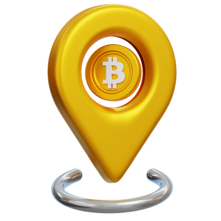 Bitcoin Location  3D Icon