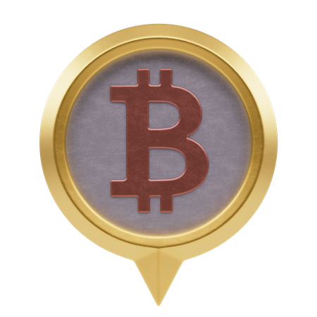Bitcoin Location 3D Illustration
