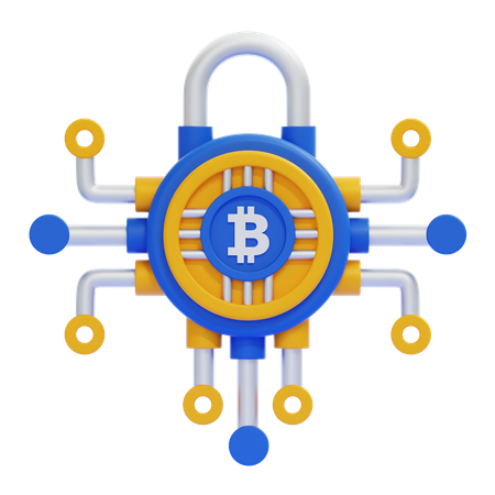 Bloqueio de bitcoin  3D Icon