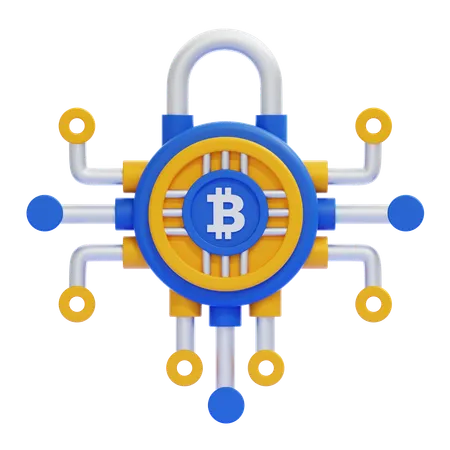 Bitcoin Lock  3D Icon
