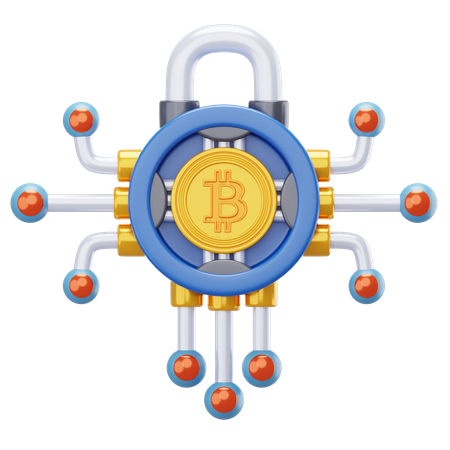 Serrure Bitcoin  3D Icon