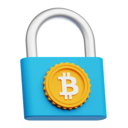 Bitcoin Lock  3D Icon