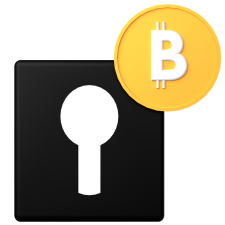 Bitcoin Lock  3D Icon