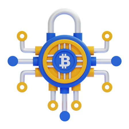 Bitcoin Lock  3D Icon