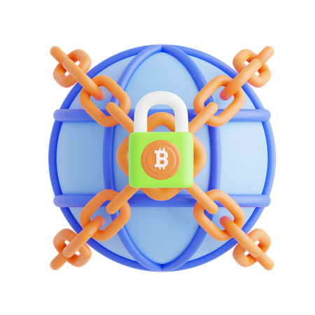 Bitcoin Lock  3D Icon