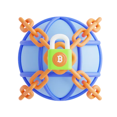 Bitcoin Lock  3D Icon