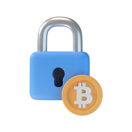 Bitcoin Lock  3D Icon