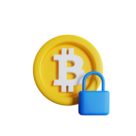 Bitcoin Lock  3D Icon