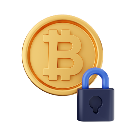 Bitcoin Lock  3D Icon