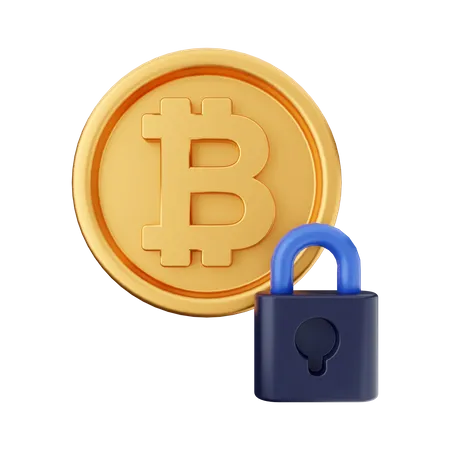 Bitcoin Lock  3D Icon