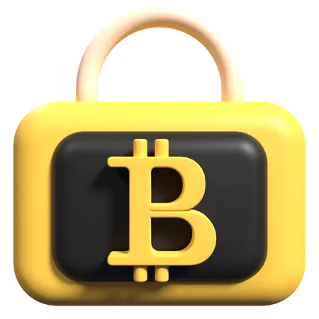 Bitcoin Lock  3D Icon