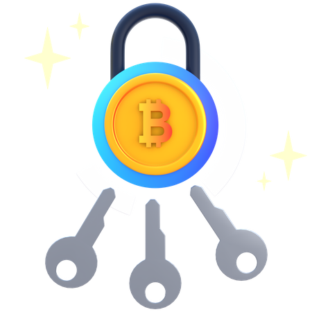 Bitcoin Lock  3D Icon