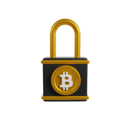 Bitcoin Lock  3D Icon