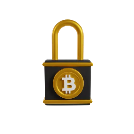 Bitcoin Lock  3D Icon