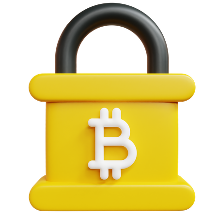 Bitcoin Lock  3D Icon