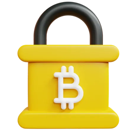 Bitcoin Lock  3D Icon