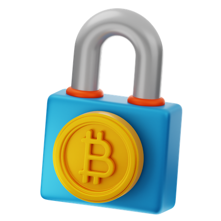 Bitcoin Lock  3D Icon