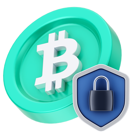 Bitcoin Lock  3D Icon