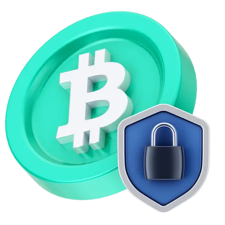 Bitcoin Lock  3D Icon