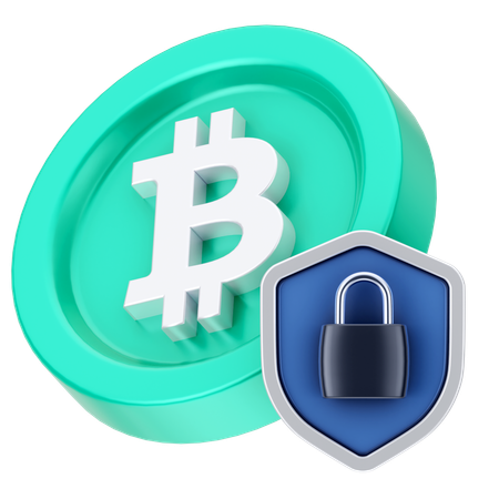 Bitcoin Lock  3D Icon