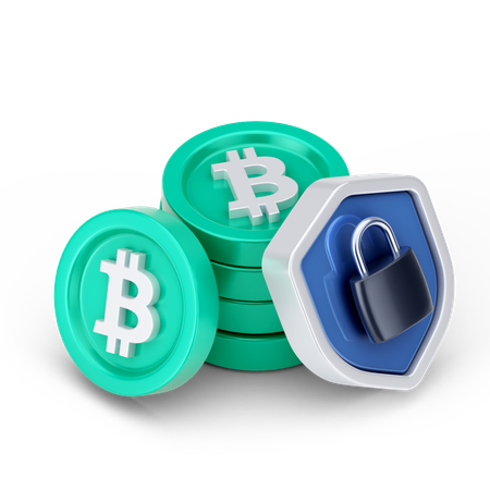 Bitcoin Lock  3D Icon