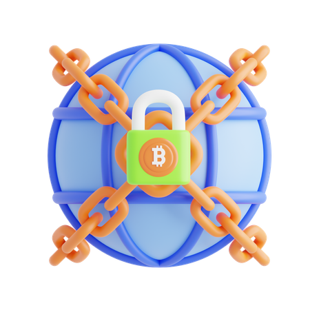 Bitcoin Lock  3D Icon