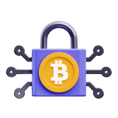 Bitcoin Lock  3D Icon