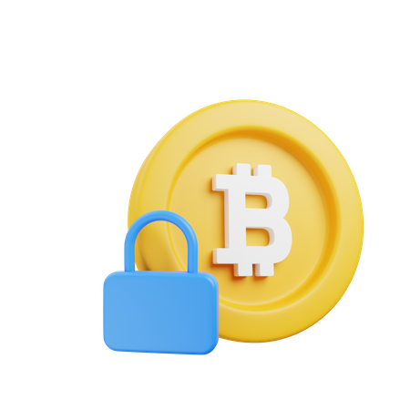 Bitcoin Lock 3D Illustration
