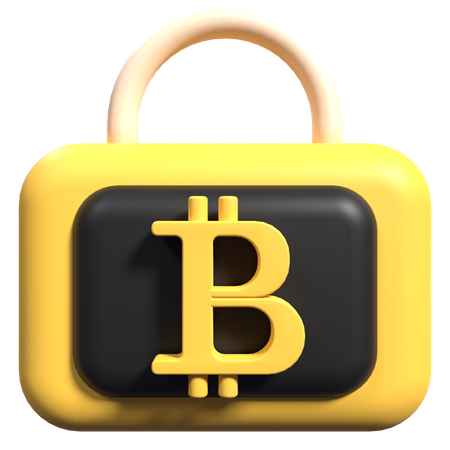 Bitcoin Lock 3D Icon