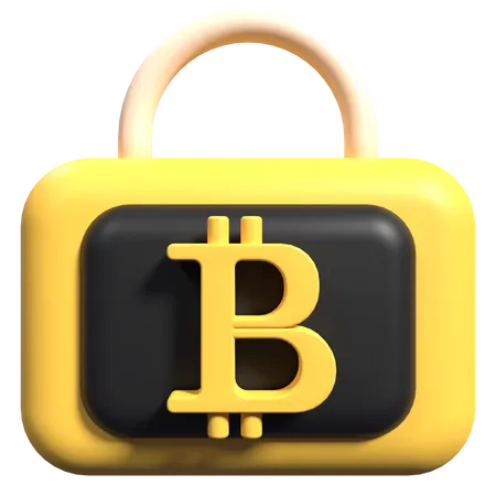 Bitcoin-Sperre  3D Icon