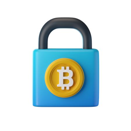 Bitcoin-Sperre  3D Icon