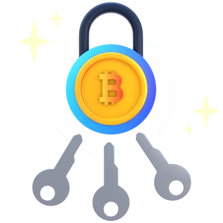 Serrure Bitcoin  3D Icon
